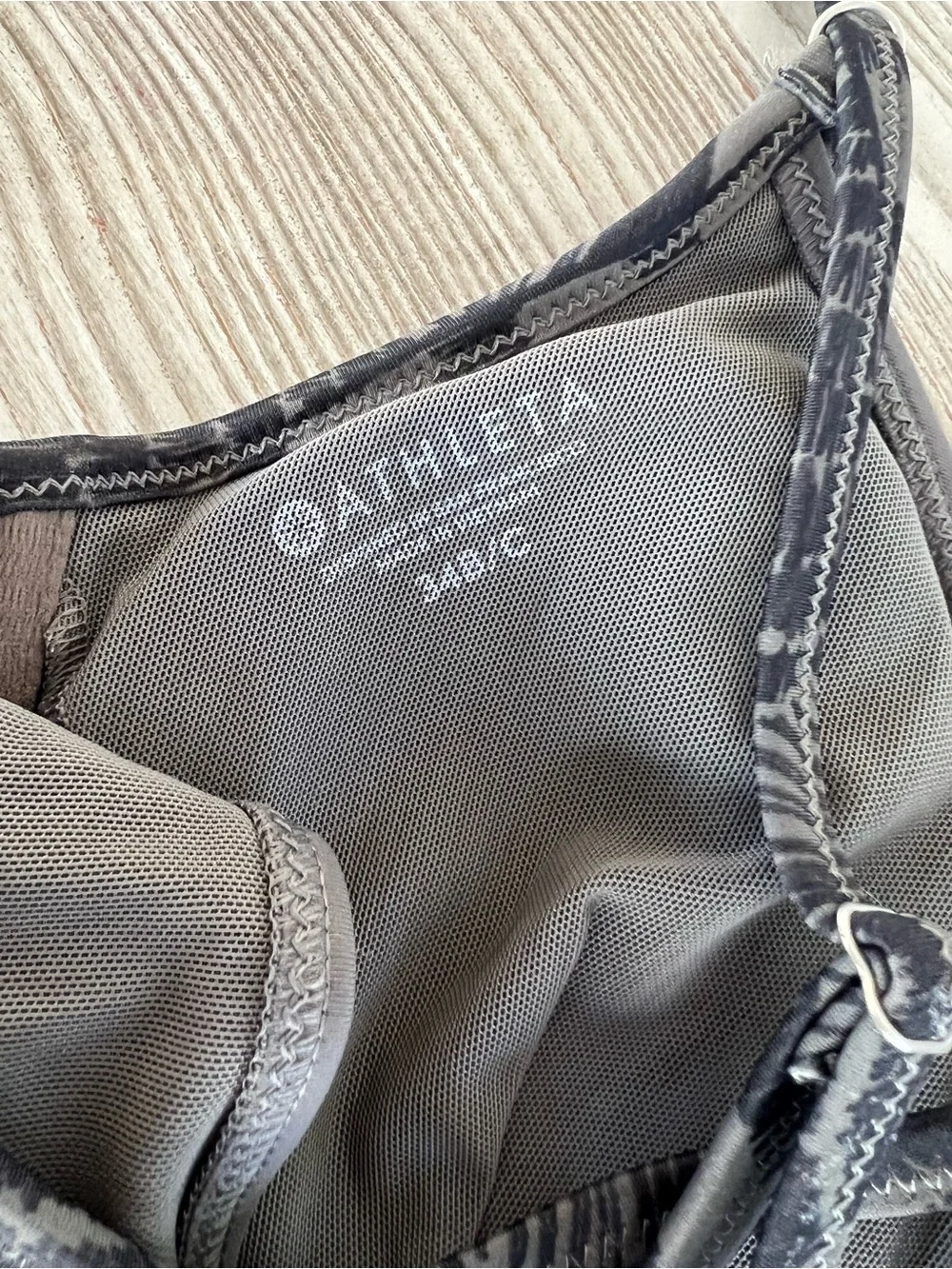 Athleta Green and Black Printed Spaghetti-Strap Tankini